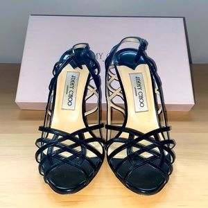 Strappy black Jimmy Choo heels